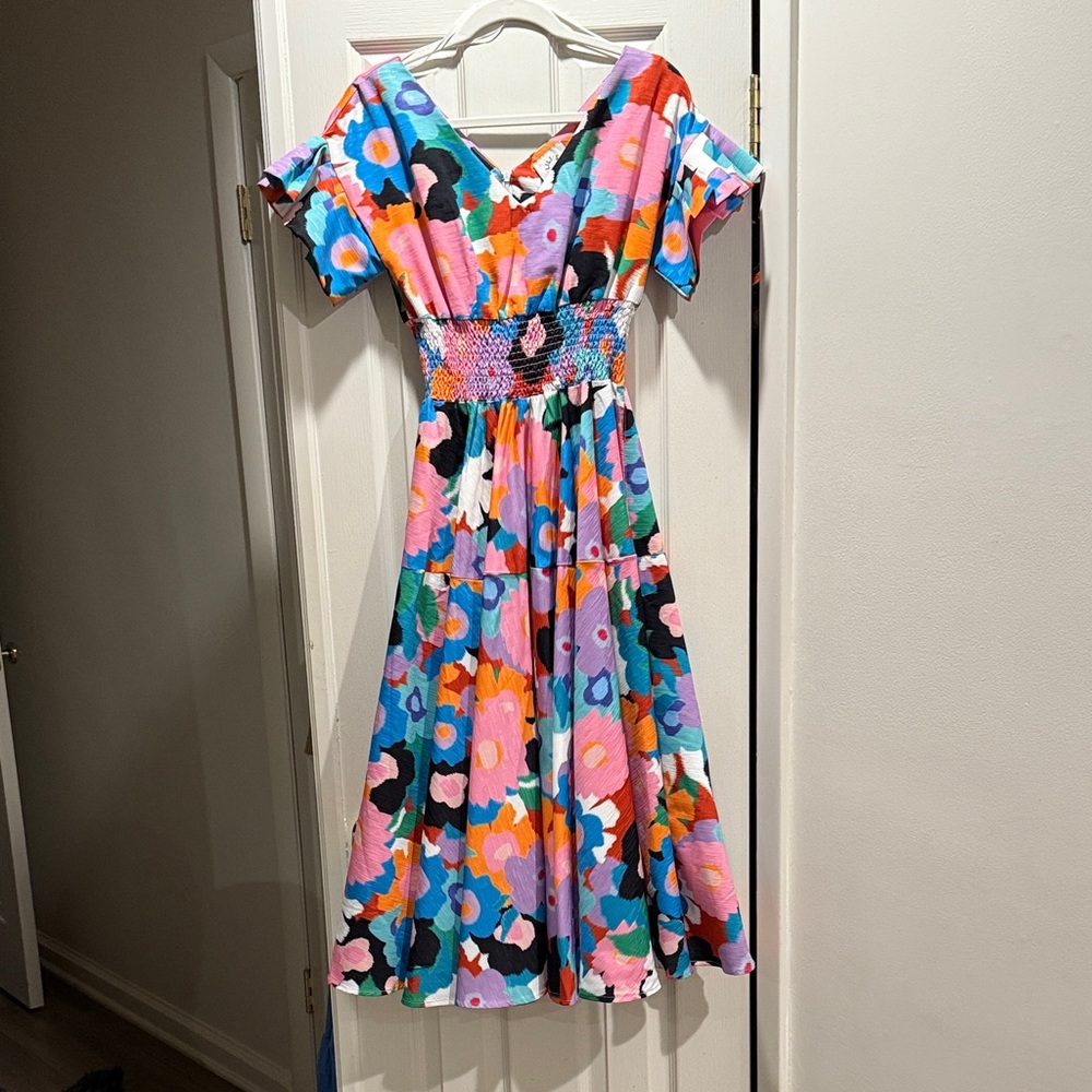 Floral Multicolor Midi Dress
